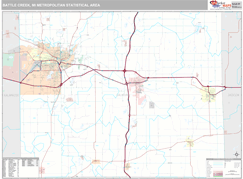 Battle Creek Metro Area Digital Map Premium Style